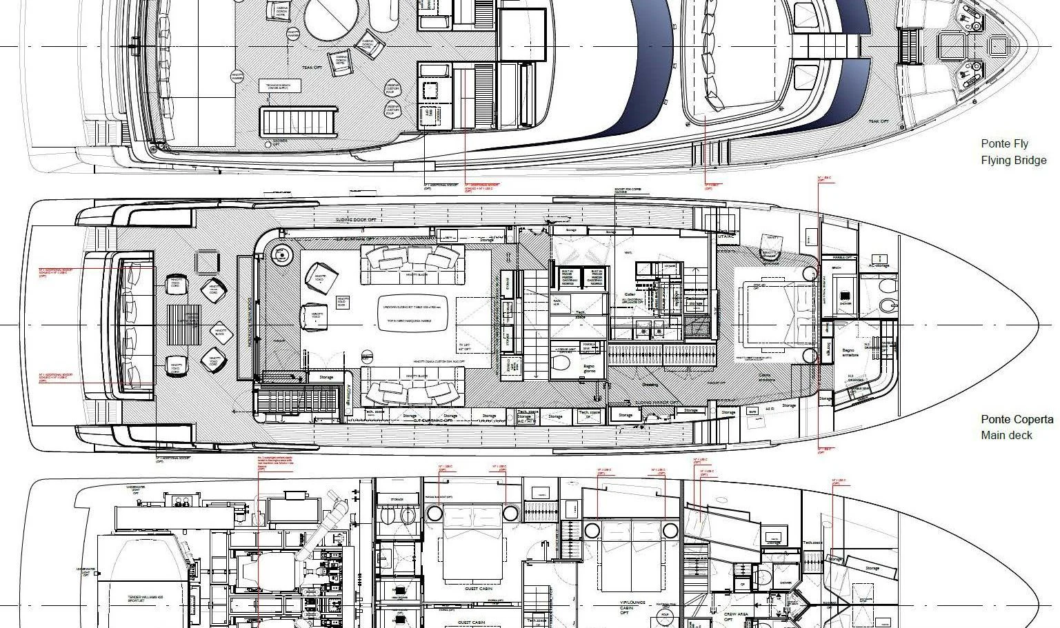 diagram, engineering drawing aboard AKIRA Yacht for Sale