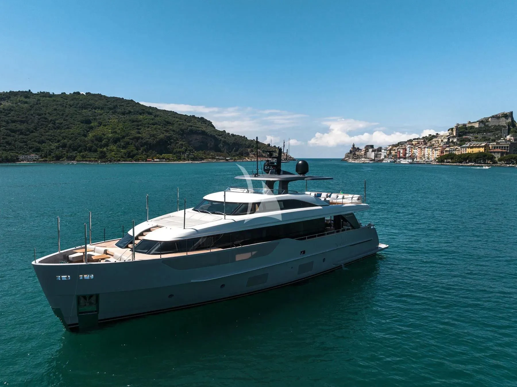 a boat in the water aboard AKIRA Yacht for Sale