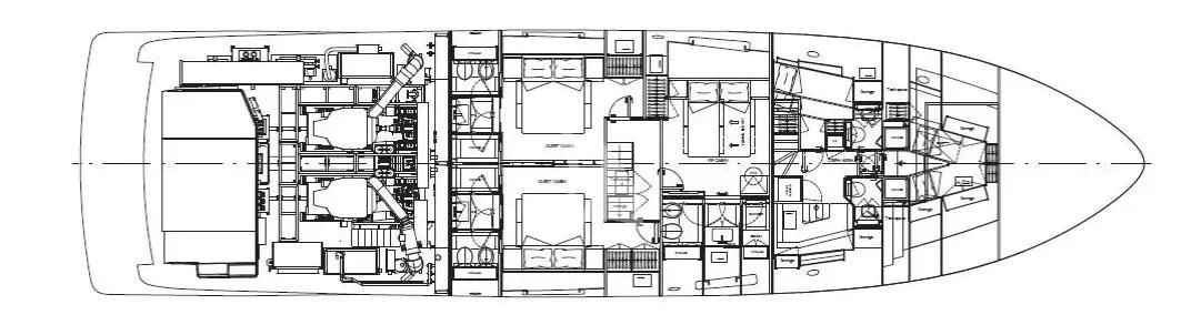 diagram, engineering drawing aboard AKIRA Yacht for Sale