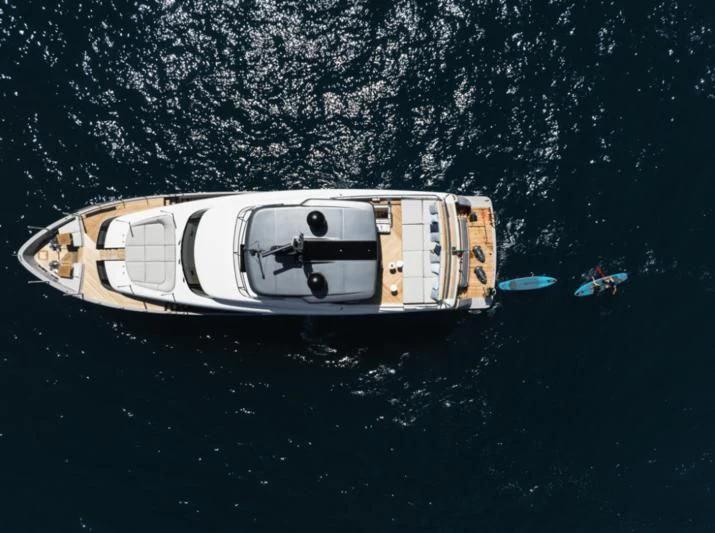 a space ship in space aboard AKIRA Yacht for Sale