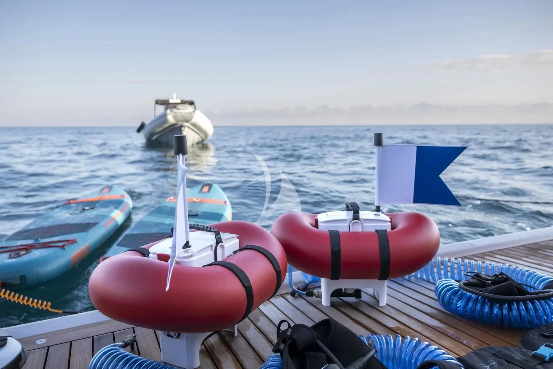 a boat on the water aboard AKIRA Yacht for Sale
