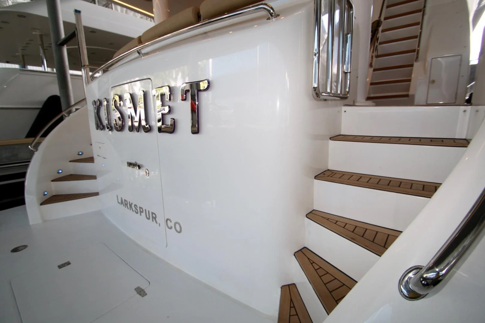a white machine with black text aboard KISMET Yacht for Sale