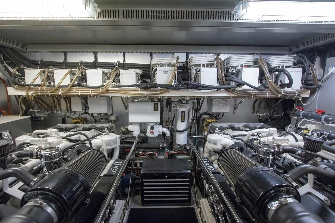 a large machine with many wires aboard KISMET Yacht for Sale
