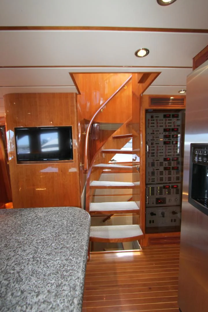a tv in a room aboard KISMET Yacht for Sale