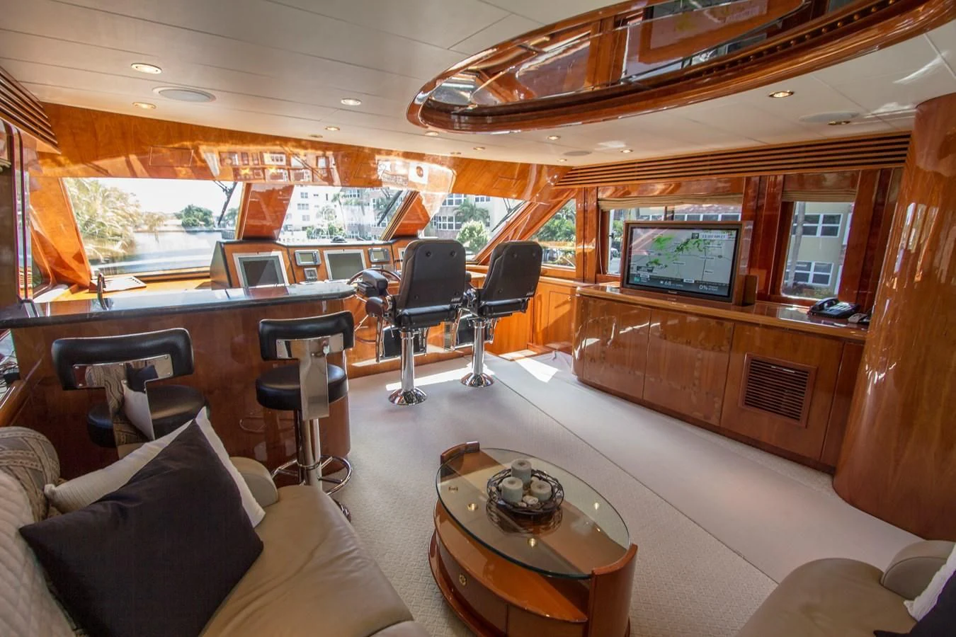 inside of a train aboard KISMET Yacht for Sale