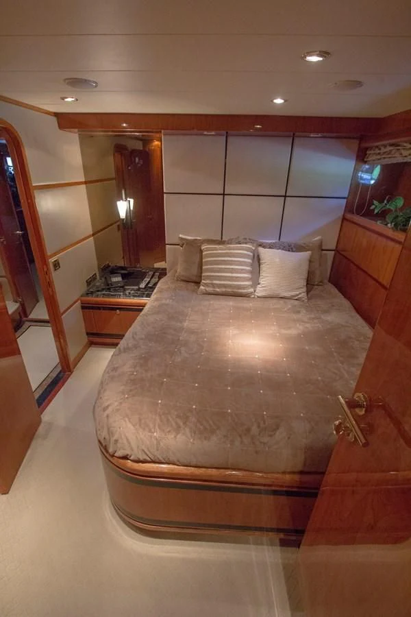 a bed in a hotel room aboard KISMET Yacht for Sale