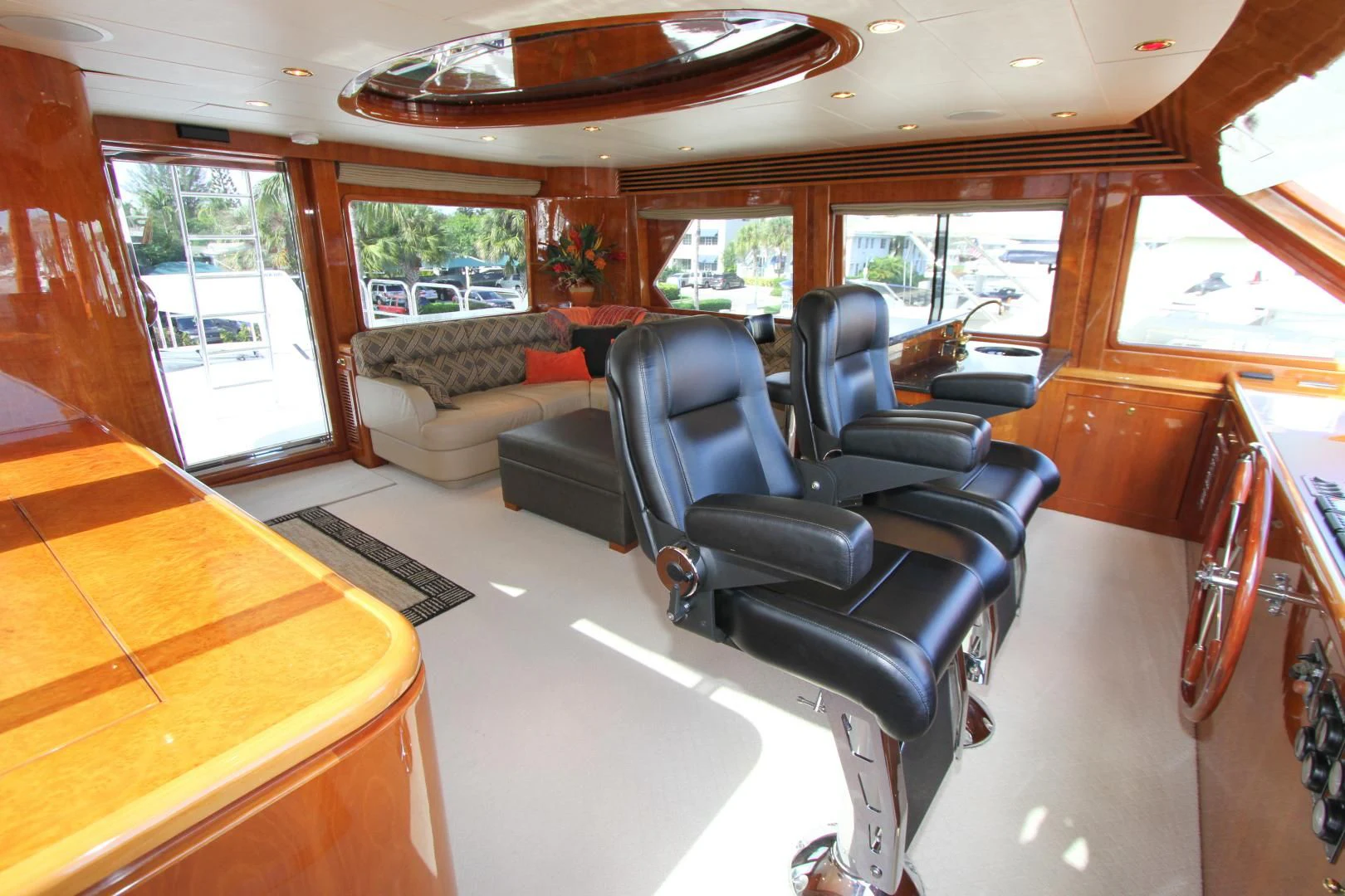 inside of a vehicle aboard KISMET Yacht for Sale