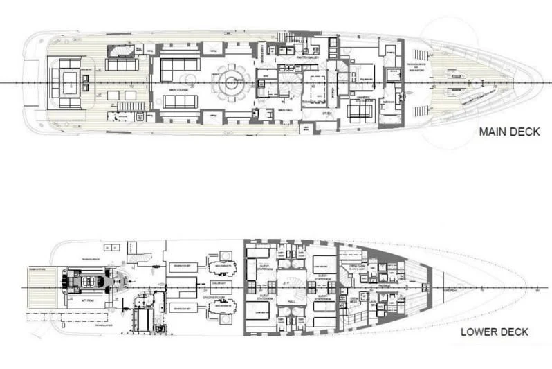 diagram, engineering drawing aboard OCEAN MERCURY Yacht for Sale