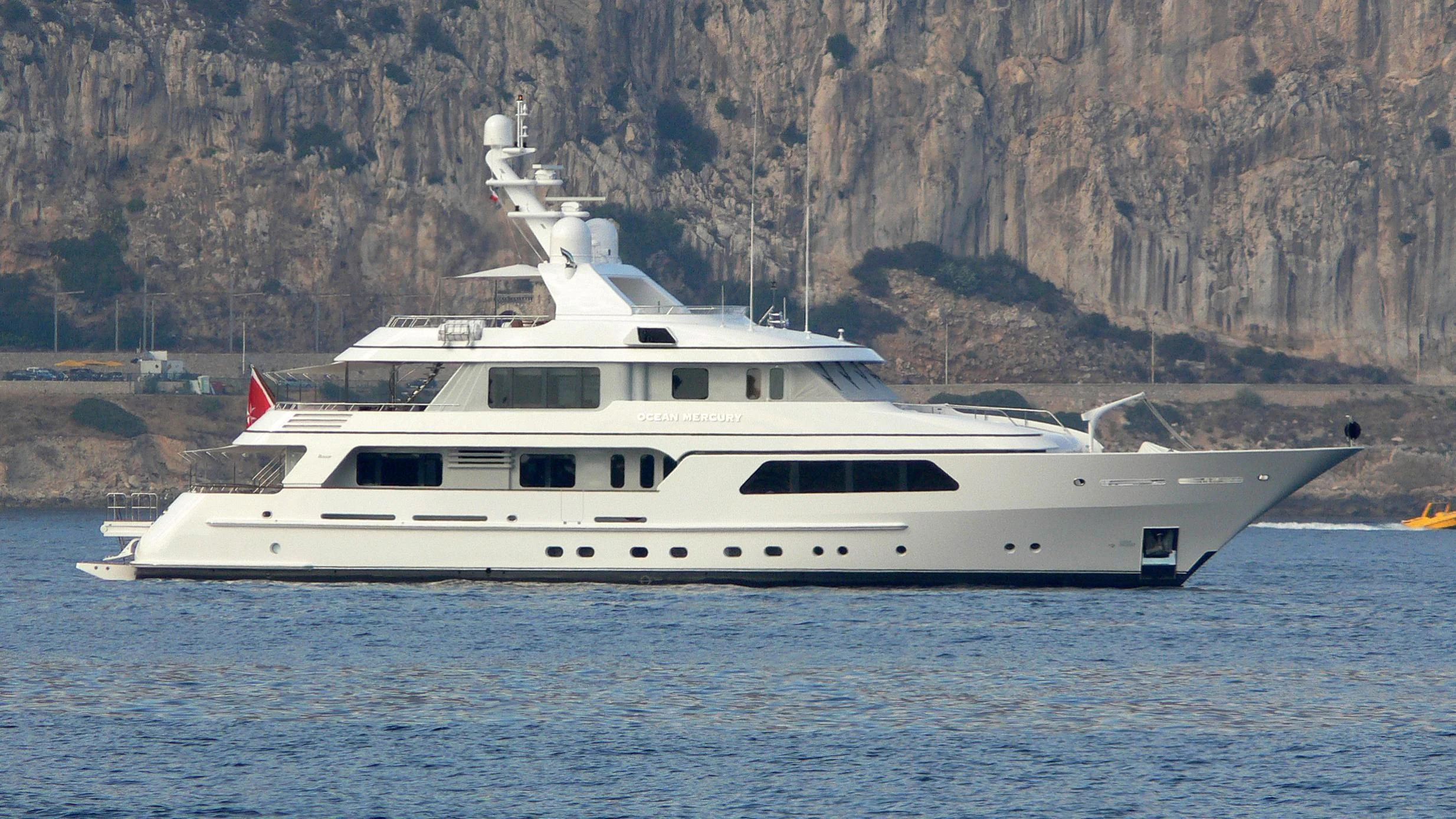 a white yacht on the water aboard OCEAN MERCURY Yacht for Sale