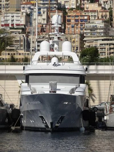 a boat docked at a pier aboard OCEAN MERCURY Yacht for Sale