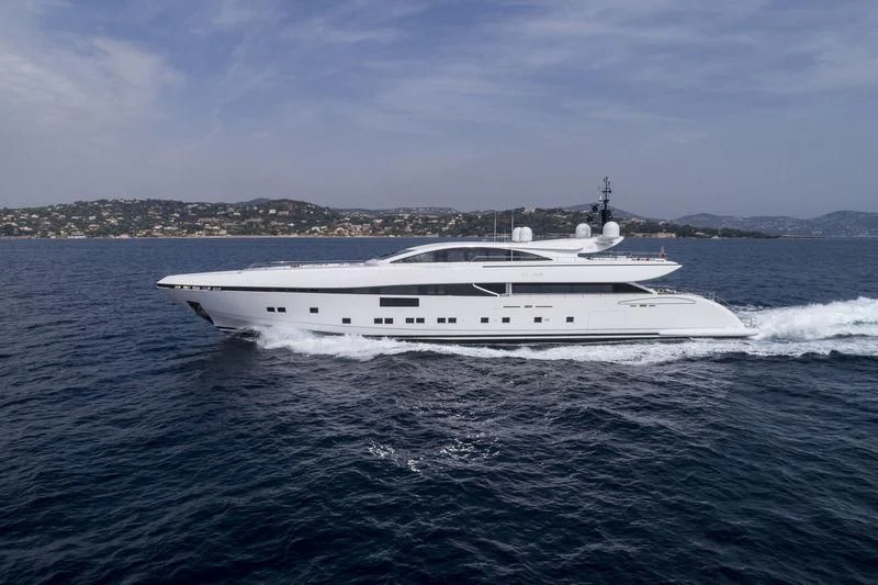 a white yacht in the water aboard ELSEA Yacht for Sale