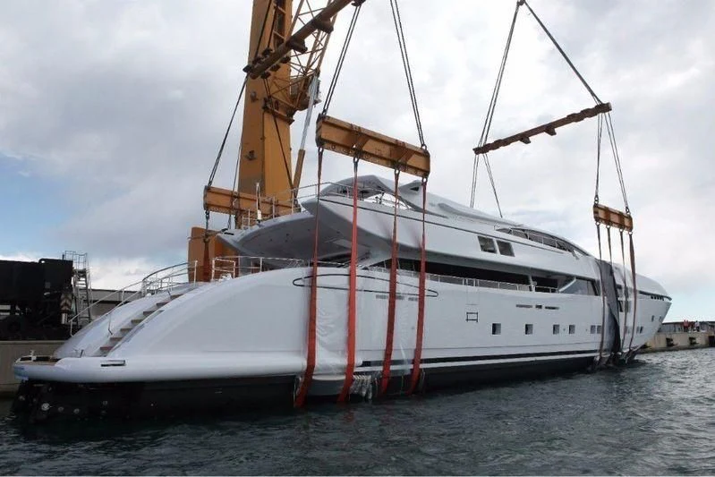 a large white boat in the water aboard ELSEA Yacht for Sale
