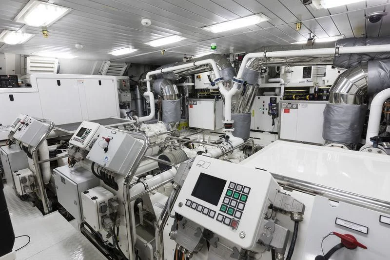 a room full of machines aboard ELSEA Yacht for Sale