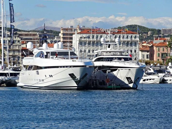 several boats in a harbor aboard ELSEA Yacht for Sale
