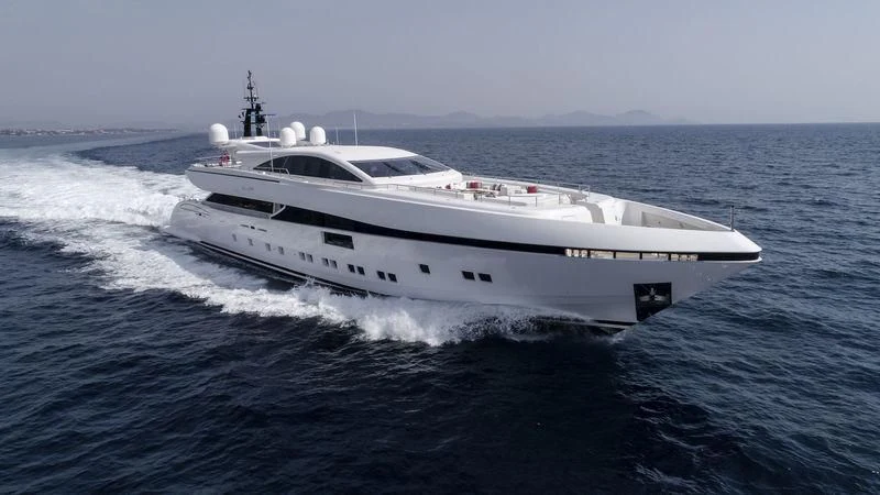 a white yacht on the water aboard ELSEA Yacht for Sale