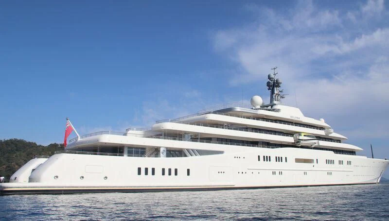 a large white yacht aboard ECLIPSE Yacht for Sale