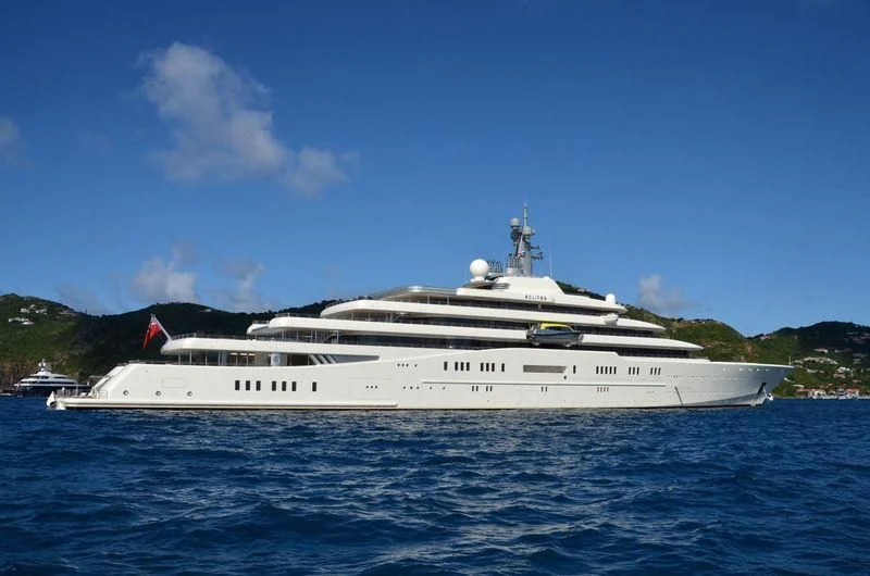 a large white ship in the water aboard ECLIPSE Yacht for Sale