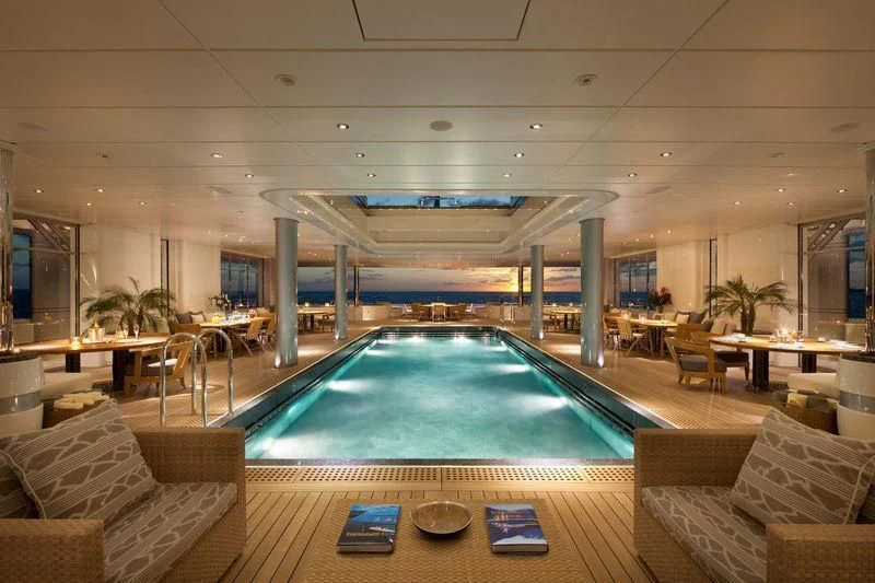 a large indoor pool aboard ECLIPSE Yacht for Sale