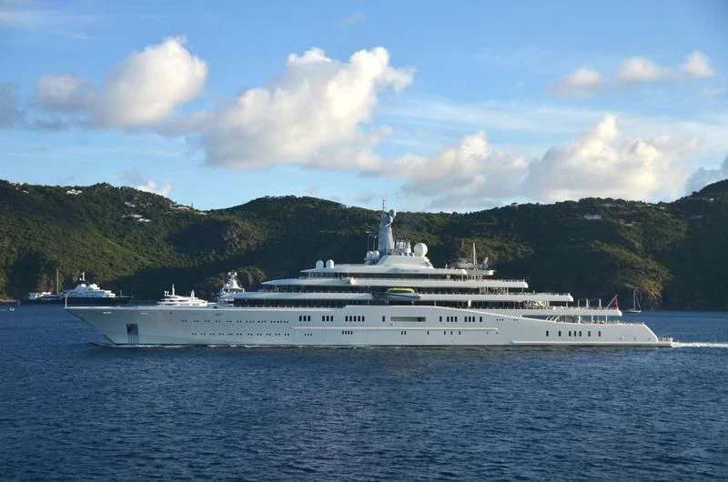 a large ship in the water aboard ECLIPSE Yacht for Sale