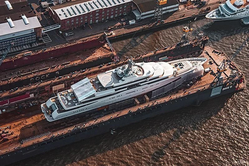 a large model of a ship aboard ECLIPSE Yacht for Sale