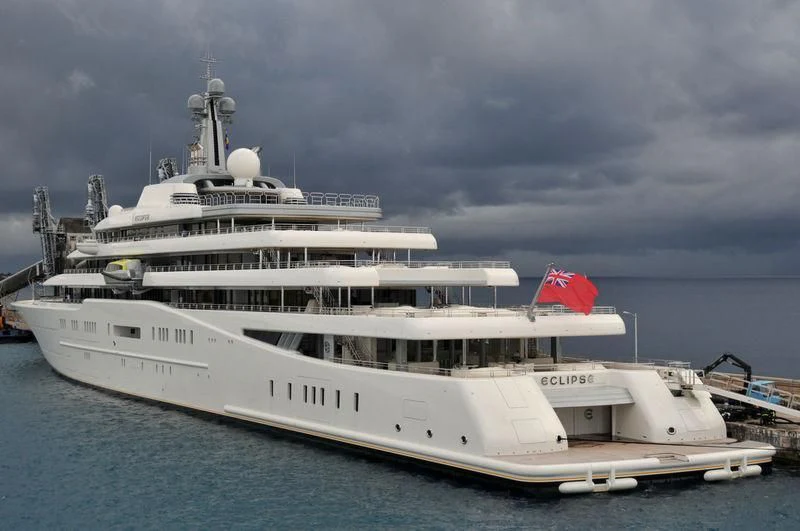 a large white ship aboard ECLIPSE Yacht for Sale