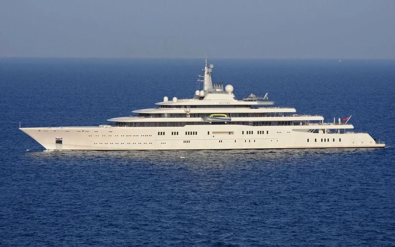 a large white ship in the water aboard ECLIPSE Yacht for Sale