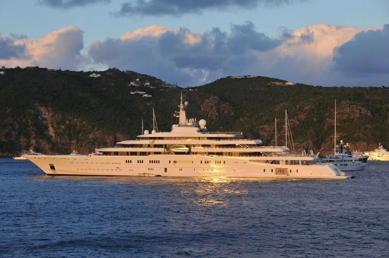 a large ship in the water aboard ECLIPSE Yacht for Sale