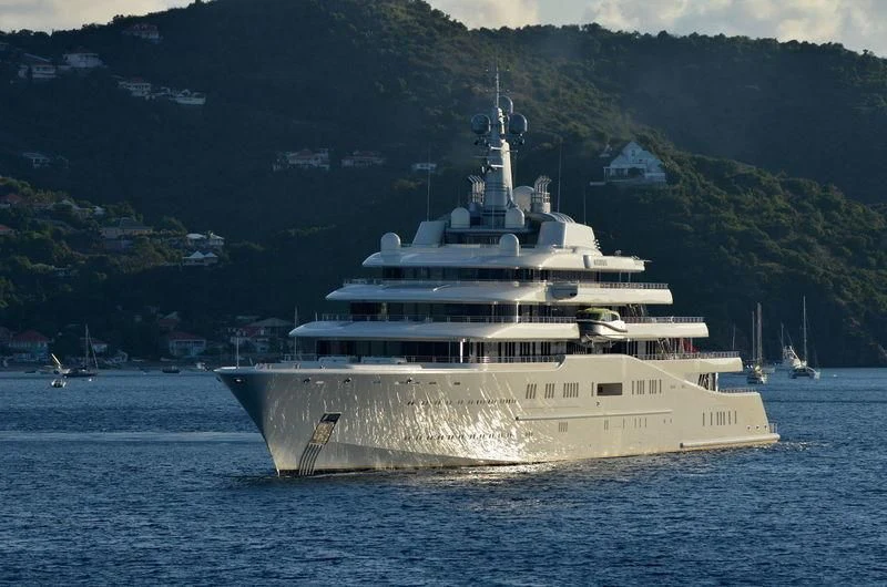 a large white ship in the water aboard ECLIPSE Yacht for Sale