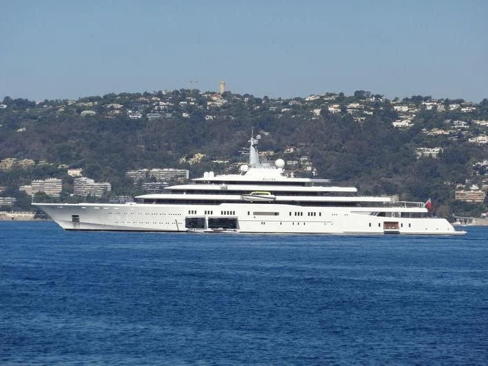 a large ship in the water aboard ECLIPSE Yacht for Sale