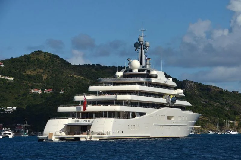 a large white ship aboard ECLIPSE Yacht for Sale