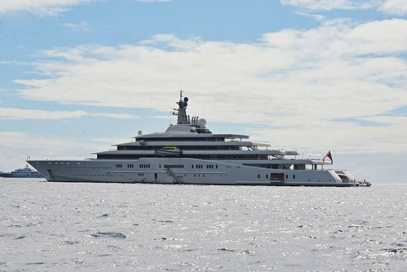 a large ship in the water aboard ECLIPSE Yacht for Sale