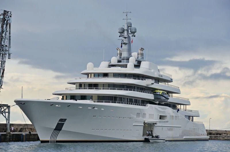 a large white ship aboard ECLIPSE Yacht for Sale