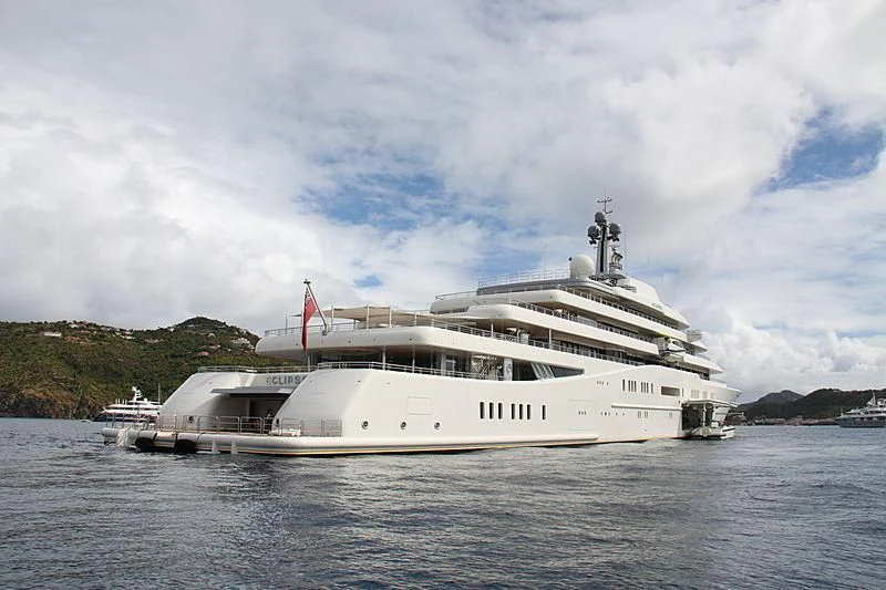 a large white ship in the water aboard ECLIPSE Yacht for Sale