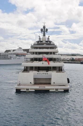 a large white ship aboard ECLIPSE Yacht for Sale