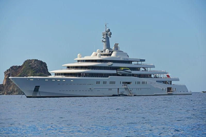 a large ship in the water aboard ECLIPSE Yacht for Sale