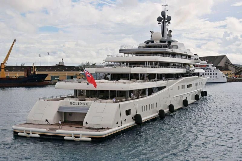 a large white ship aboard ECLIPSE Yacht for Sale