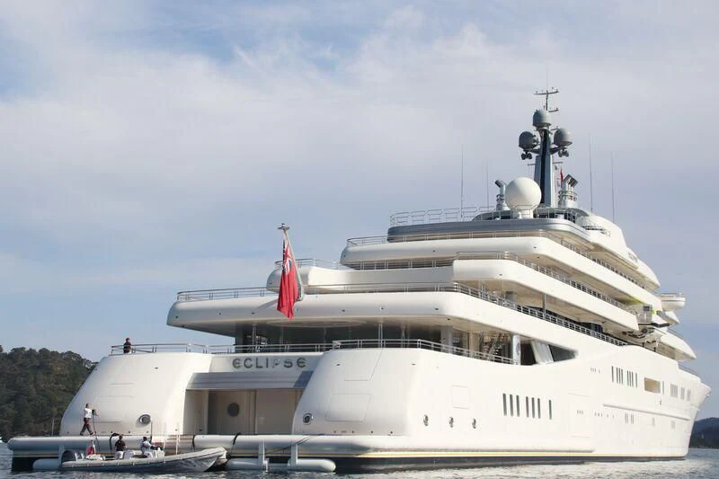 a large white ship aboard ECLIPSE Yacht for Sale