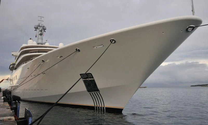 a large white ship on the water aboard ECLIPSE Yacht for Sale