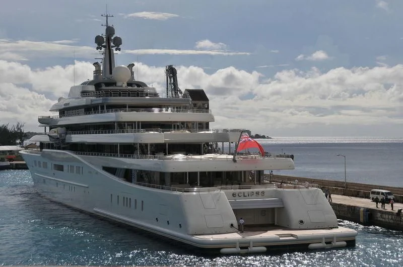 a large white ship aboard ECLIPSE Yacht for Sale