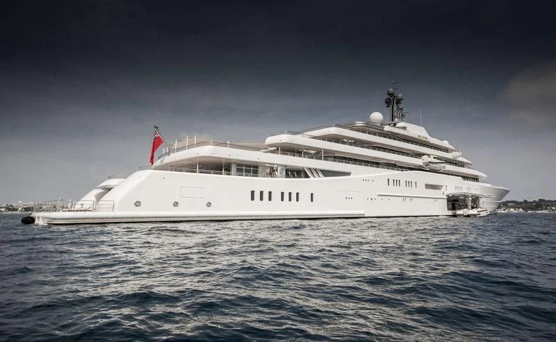 a white yacht in the water aboard ECLIPSE Yacht for Sale