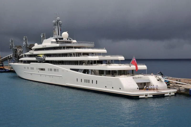 a large white ship in the water aboard ECLIPSE Yacht for Sale