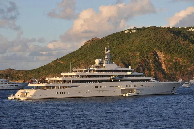 a large white ship in the water aboard ECLIPSE Yacht for Sale
