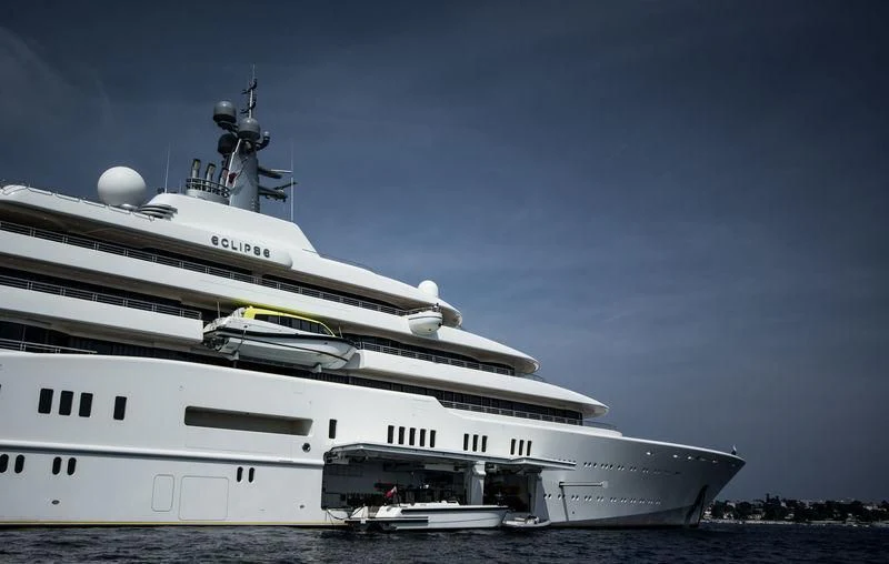 a large white ship aboard ECLIPSE Yacht for Sale