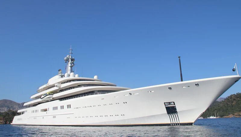 a large white ship aboard ECLIPSE Yacht for Sale
