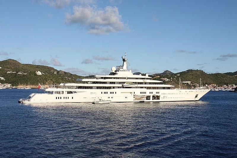 a large white ship in the water aboard ECLIPSE Yacht for Sale