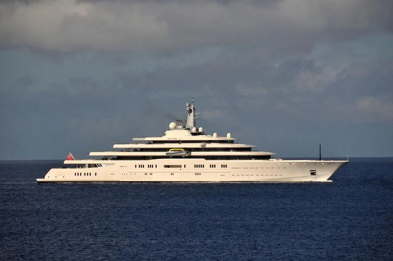 a large white ship in the water aboard ECLIPSE Yacht for Sale