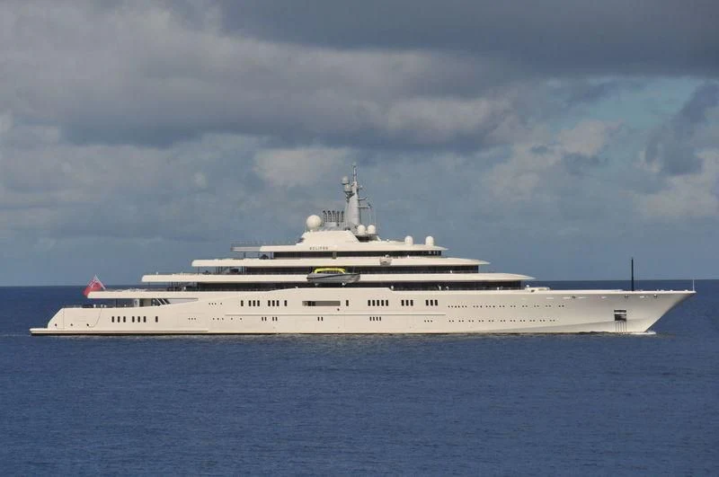 a large white ship in the water aboard ECLIPSE Yacht for Sale