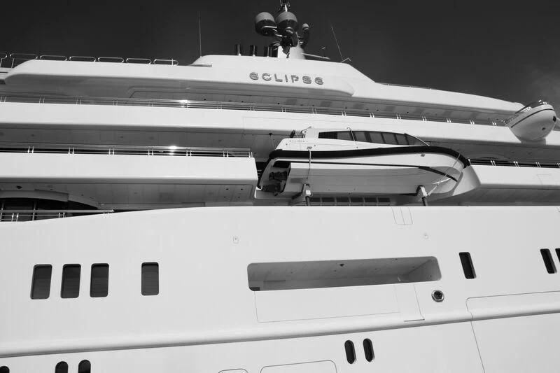 a close-up of a white ship aboard ECLIPSE Yacht for Sale