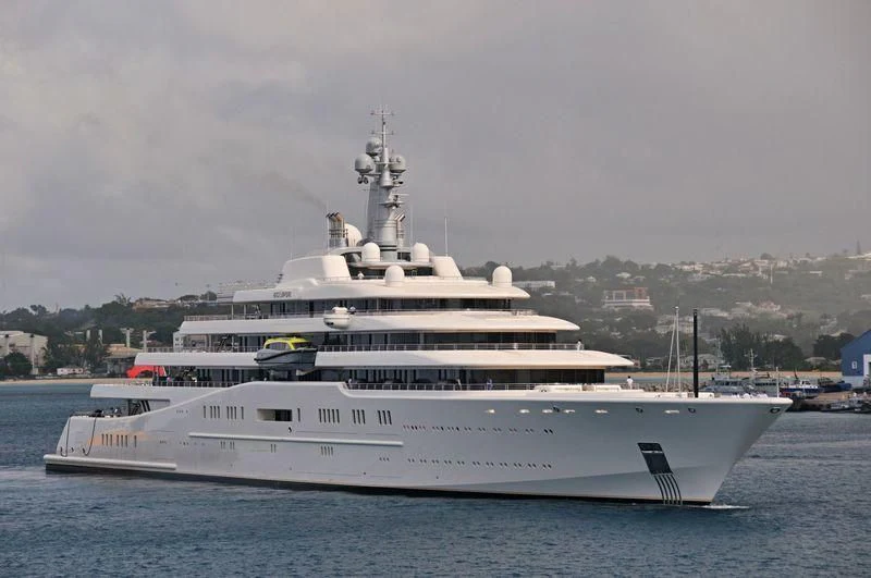 a large white ship in the water aboard ECLIPSE Yacht for Sale
