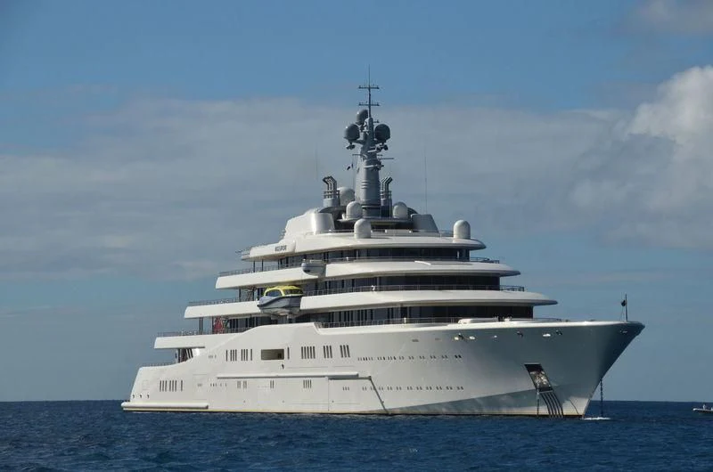 a large white ship in the water aboard ECLIPSE Yacht for Sale